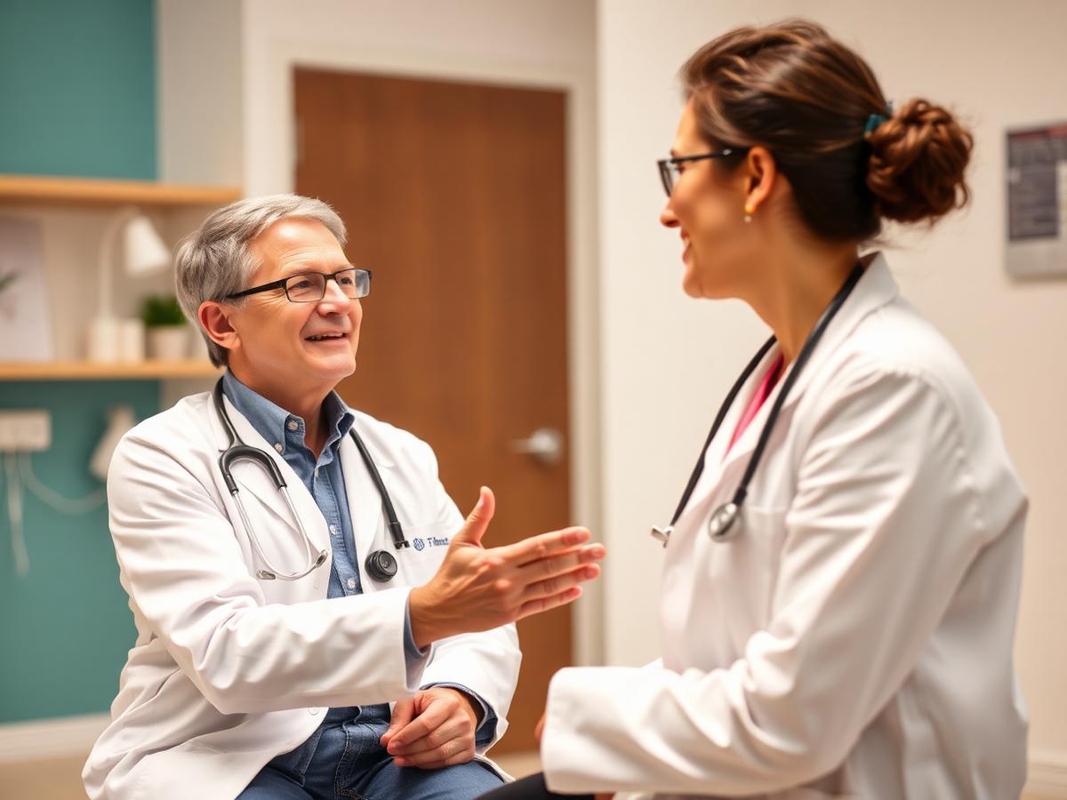 Physician consulting with a patient