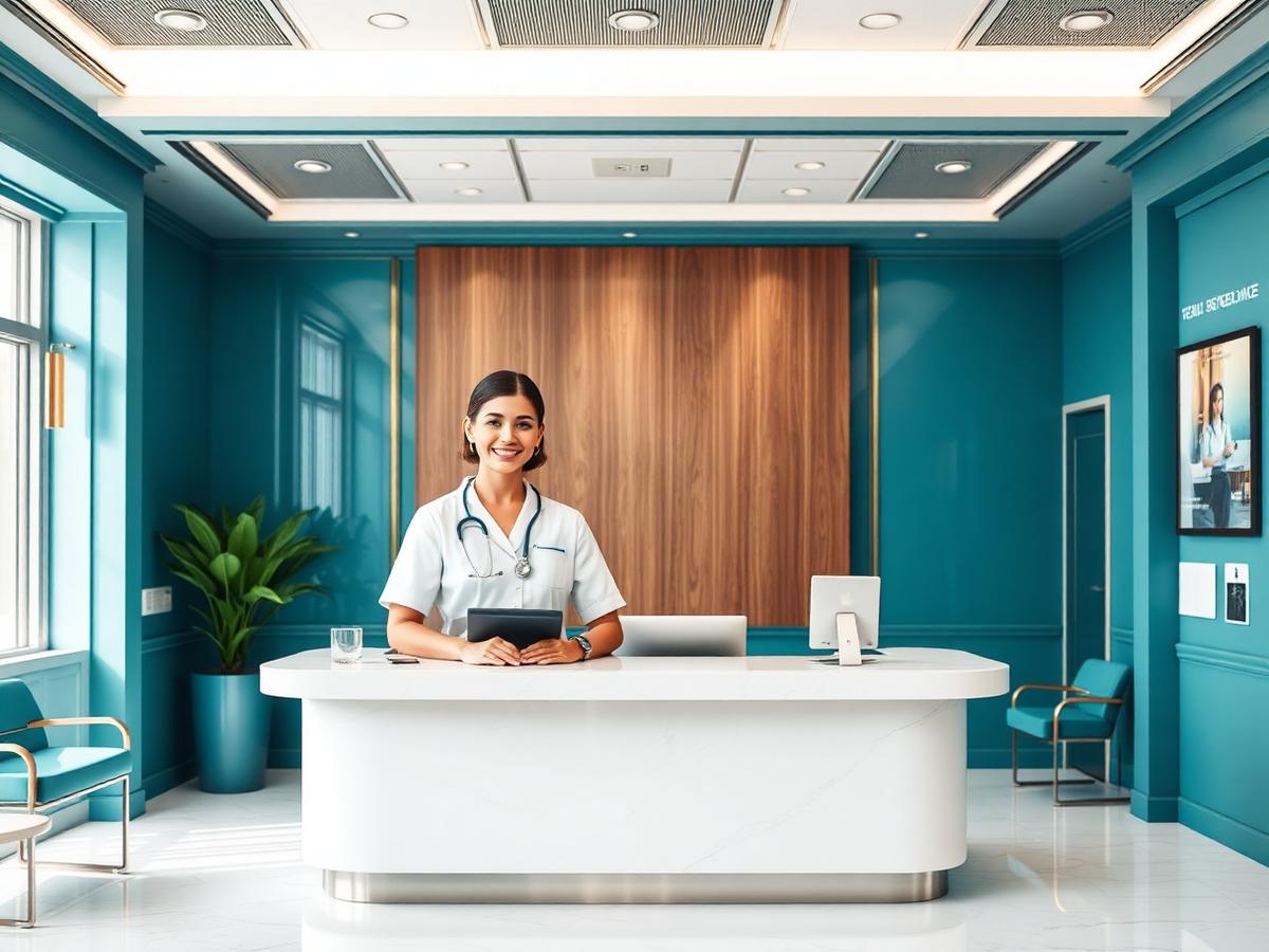 Front desk team member welcoming patients